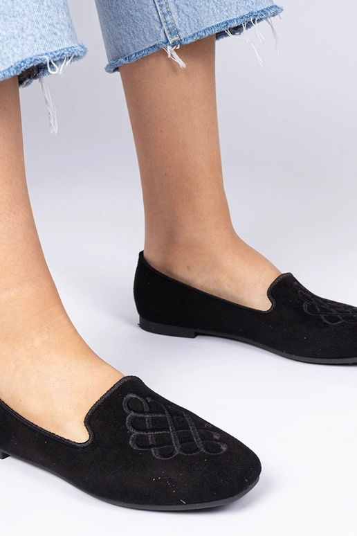 Czarne damskie balerinki ekozamszowe... Czarne damskie balerinki ekozamszowe...