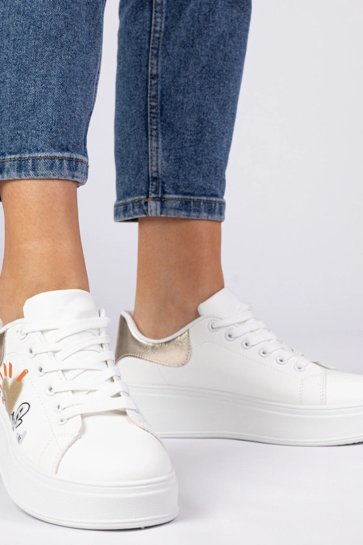 Biało-złote sneakersy trampki... Biało-złote sneakersy trampki...