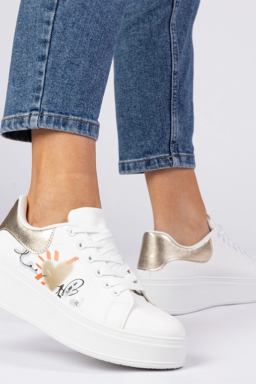 Biało-złote sneakersy trampki... Biało-złote sneakersy trampki...