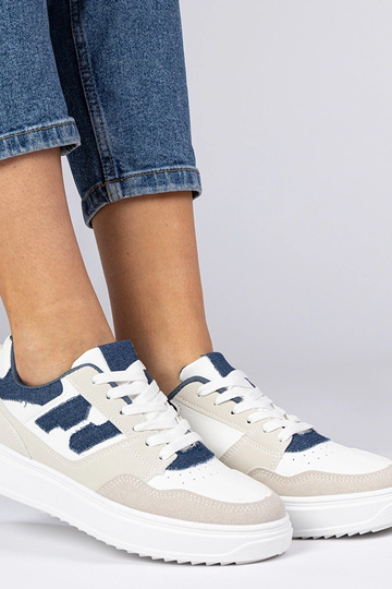 Biało-niebieskie sneakersy trampki damskie Lavria