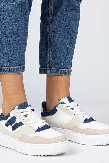 Biało-niebieskie sneakersy trampki damskie Lavria 2