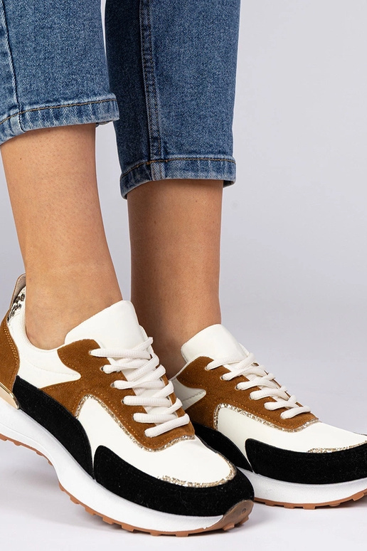 Biało-czarne sneakersy damskie z... Biało-czarne sneakersy damskie z...