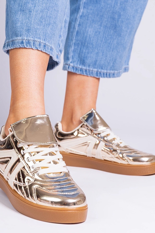 Złote sneakersy trampki damskie...