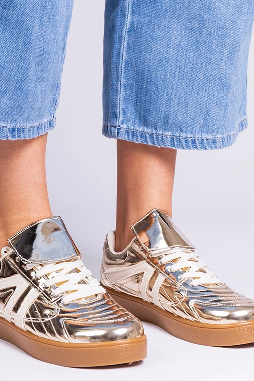 Złote sneakersy trampki damskie...