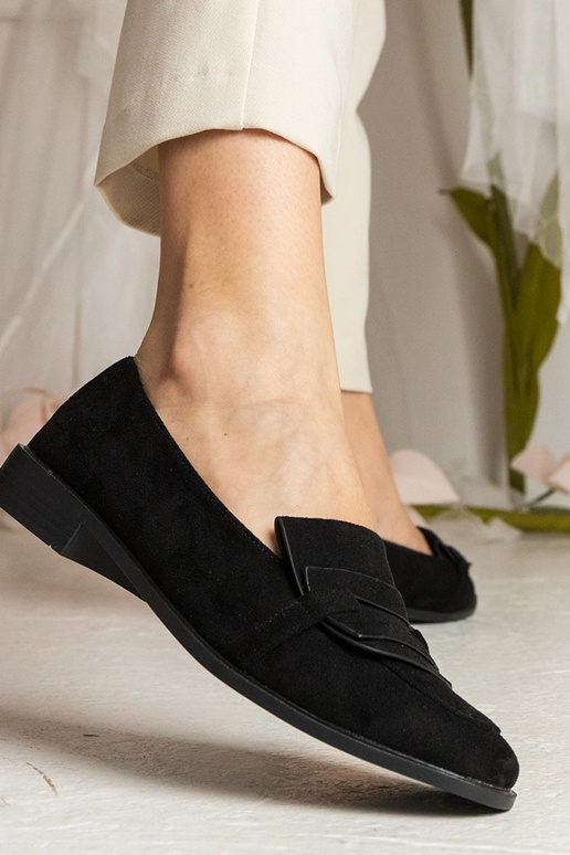 Czarne damskie mokasyny klasyczne z...