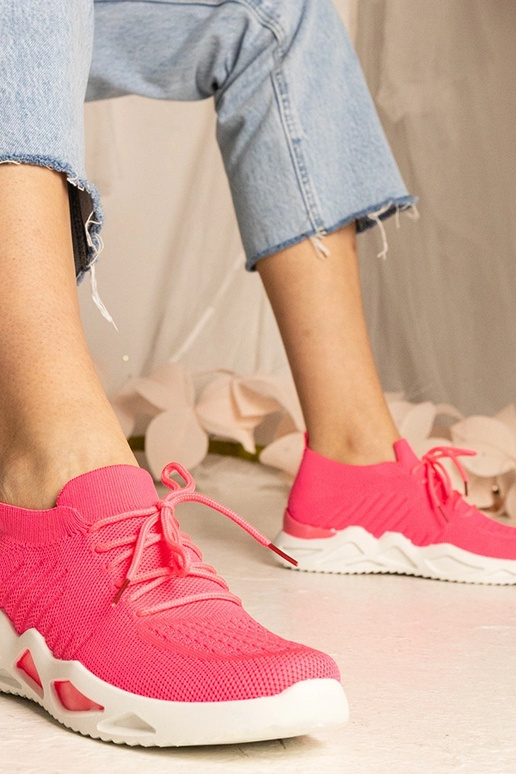 Różowe sneakersy z skarpetkową... Różowe sneakersy z skarpetkową...