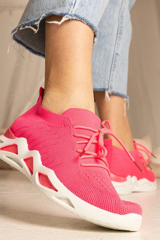 Różowe sneakersy z skarpetkową... Różowe sneakersy z skarpetkową...