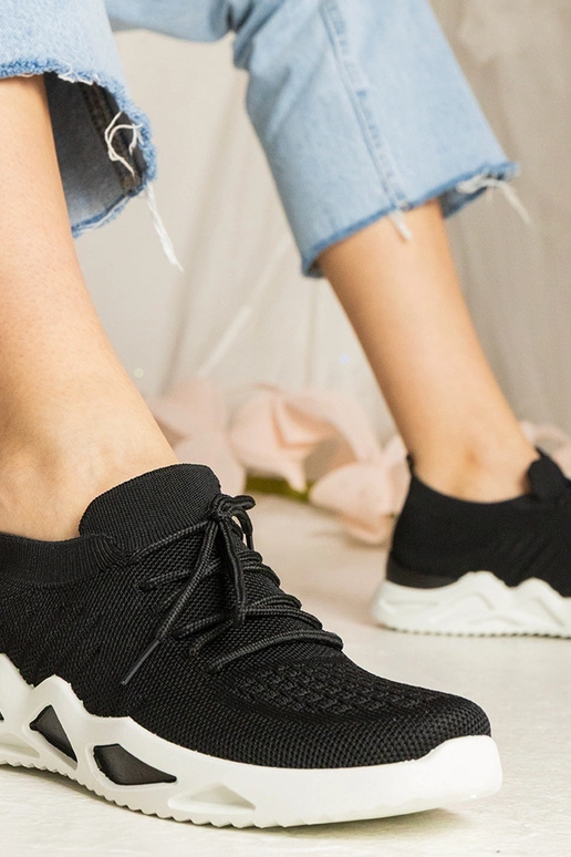 Czarne sneakersy z skarpetkową... Czarne sneakersy z skarpetkową...