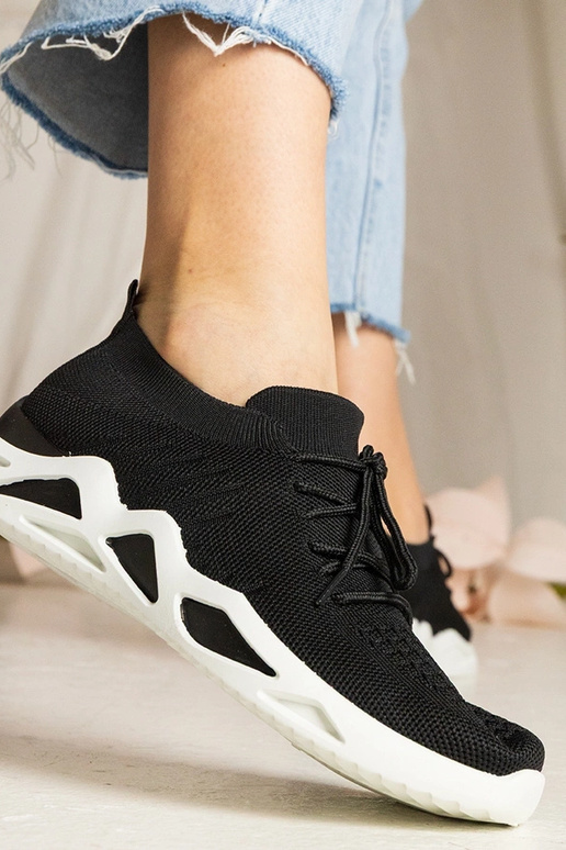 Czarne sneakersy z skarpetkową... Czarne sneakersy z skarpetkową...