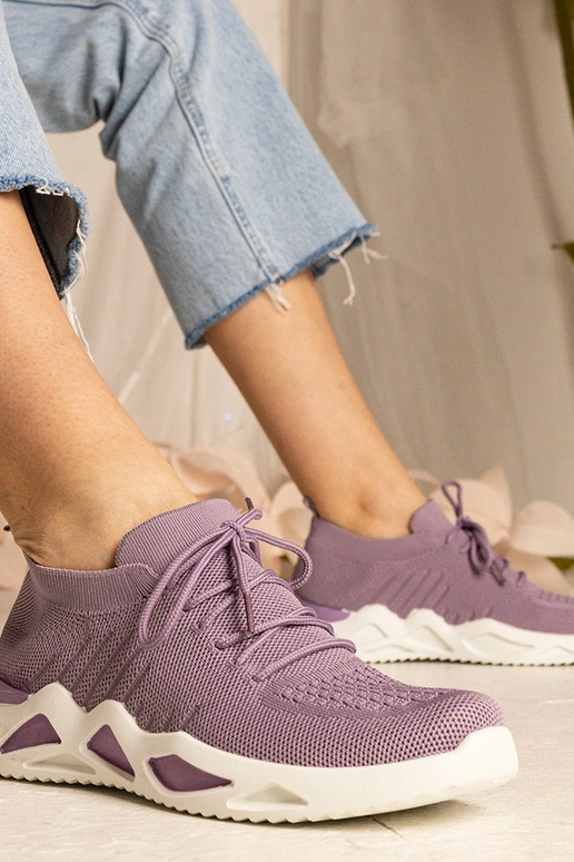 Fioletowe sneakersy z skarpetkową... Fioletowe sneakersy z skarpetkową...