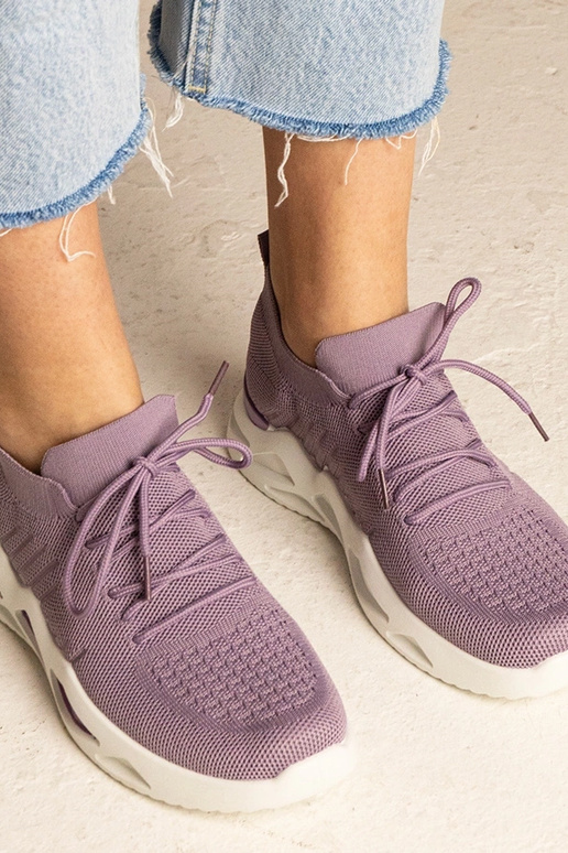 Fioletowe sneakersy z skarpetkową... Fioletowe sneakersy z skarpetkową...