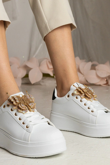 Biało-czarne sneakersy z...