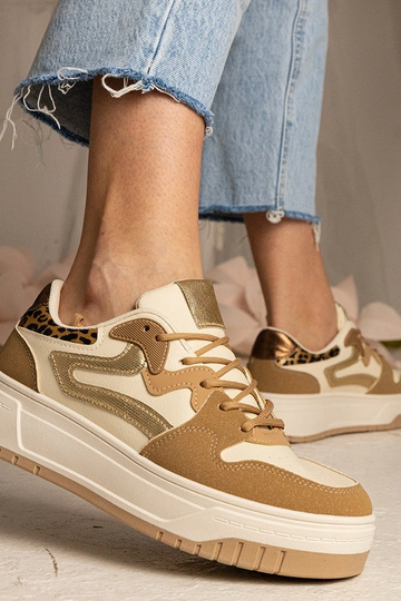 Beżowe sneakersy trampki damskie sportowe Seisha