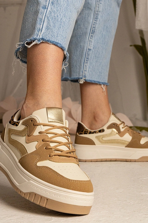Beżowe sneakersy trampki damskie... Beżowe sneakersy trampki damskie...