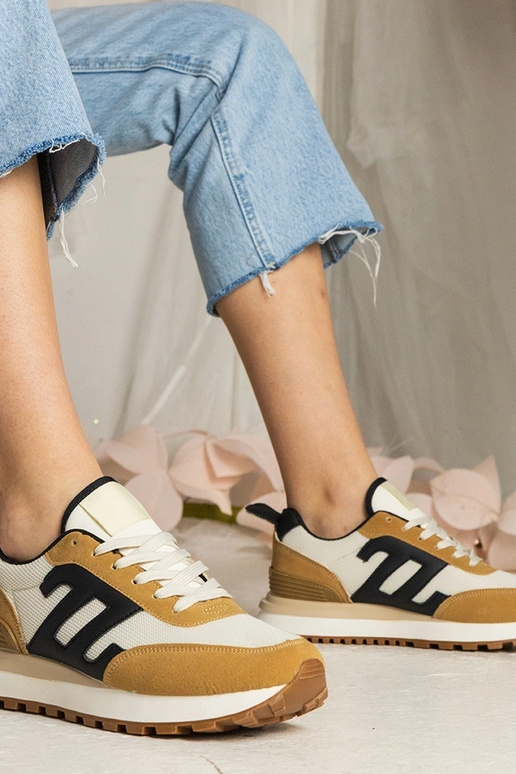 Brązowe sneakersy damskie sportowe... Brązowe sneakersy damskie sportowe...