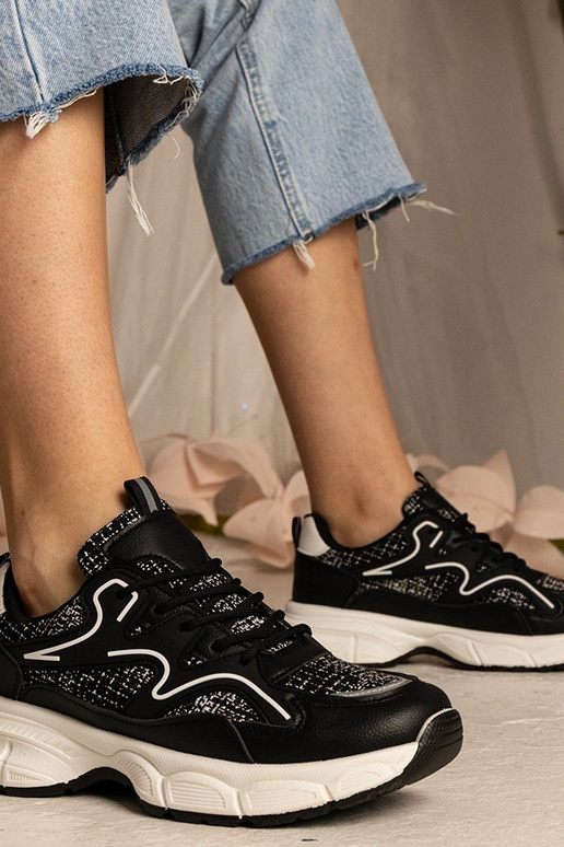 Czarne sneakersy damskie sportowe... Czarne sneakersy damskie sportowe...