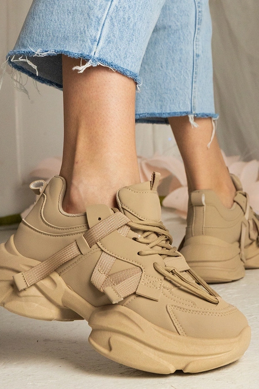 Brązowe sneakersy damskie masywne... Brązowe sneakersy damskie masywne...