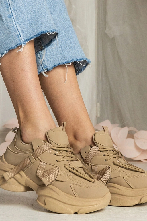 Brązowe sneakersy damskie masywne... Brązowe sneakersy damskie masywne...