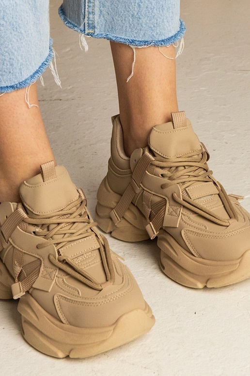 Brązowe sneakersy damskie masywne... Brązowe sneakersy damskie masywne...