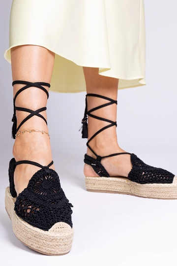 Czarne sandały espadryle...