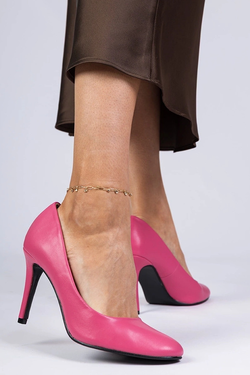 Różowe czółenka klasyczne na szpilce...