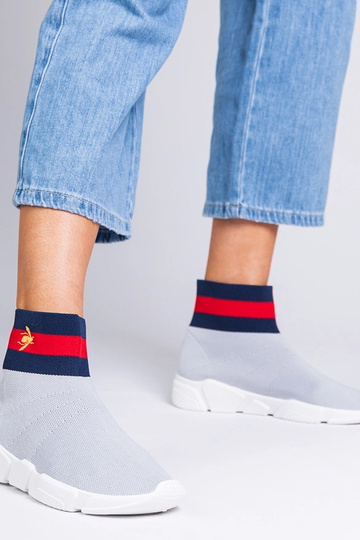 Szare sportowe sneakersy ze... 2