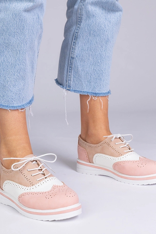 Różowe klasyczne półbuty oksfordki Toddi