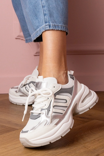Białe sneakersy sportowe na... 2