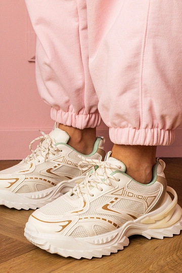Beżowe sneakersy sportowe na grubej podeszwie Lirana 2