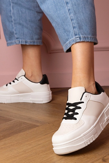Beżowe sneakersy sportowe na platfotmie Luneta 2