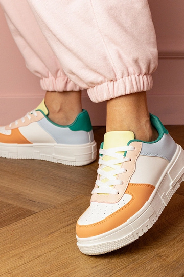 Pomarańczowe sneakersy sportowe na platfotmie Luneta 2