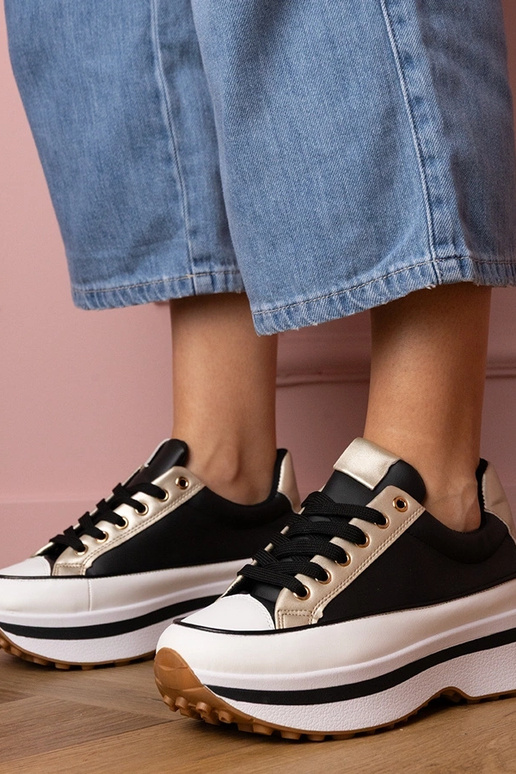 Czarne sneakersy trampki na...