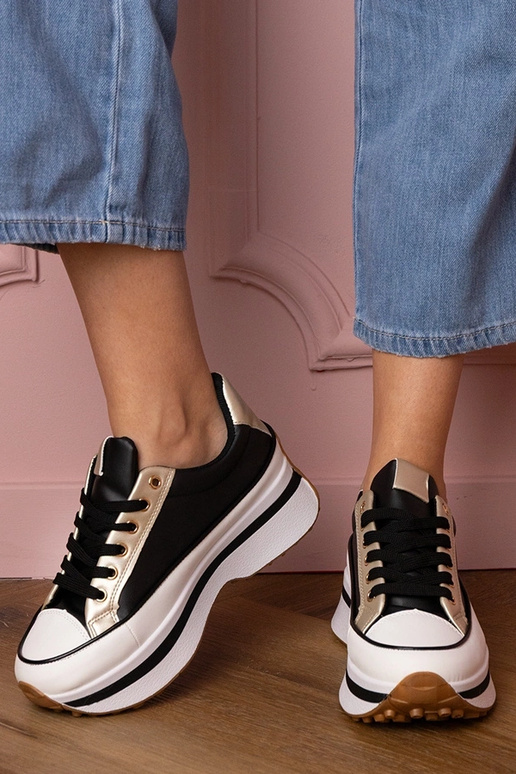 Czarne sneakersy trampki na...