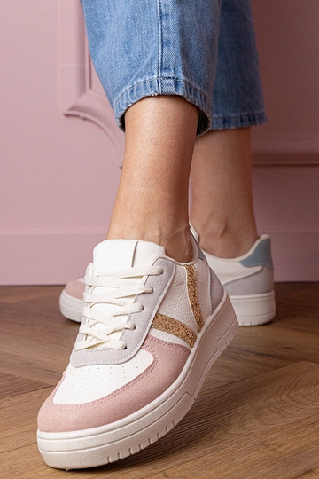 Wielokolorowe sneakersy trampki zdobione brokatem Blona