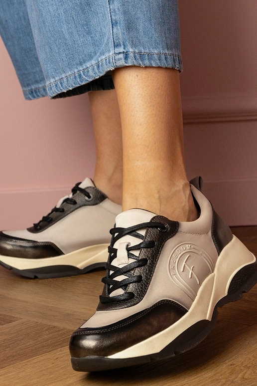 Szare sportowe sneakersy damskie Wener Szare sportowe sneakersy damskie Wener