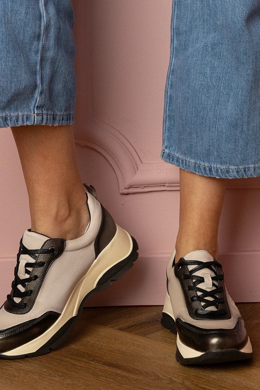 Szare sportowe sneakersy damskie Wener Szare sportowe sneakersy damskie Wener