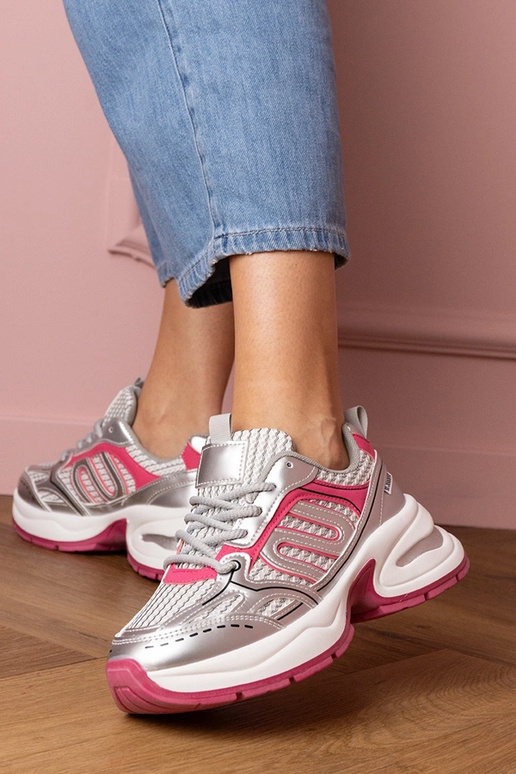 Srebrno-różowe sneakersy damskie... Srebrno-różowe sneakersy damskie...