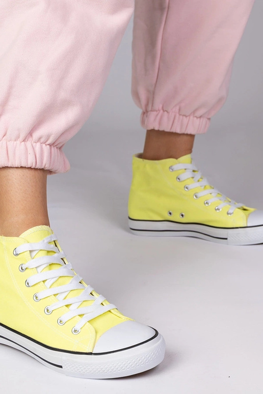 Żółte klasyczne trampki za kostkę Kattin