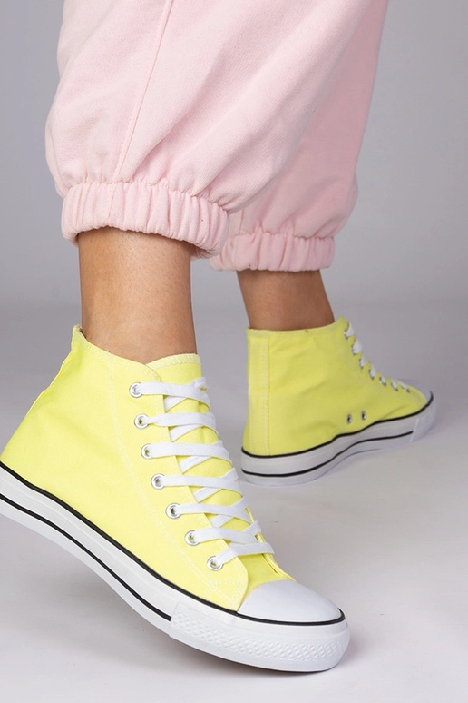 Żółte klasyczne trampki za kostkę Kattin