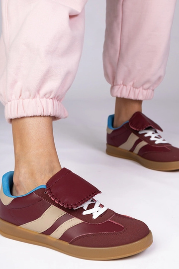 Bordowe sneakersy trampki damskie sportowe Lukka