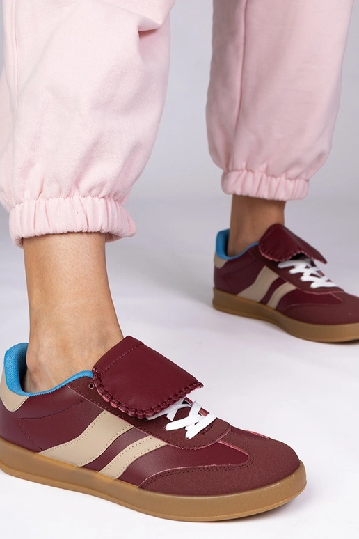 Bordowe sneakersy trampki damskie...