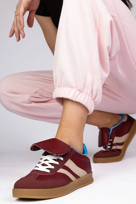 Bordowe sneakersy trampki damskie...