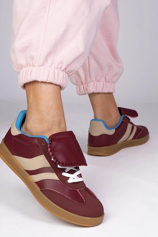 Bordowe sneakersy trampki damskie...