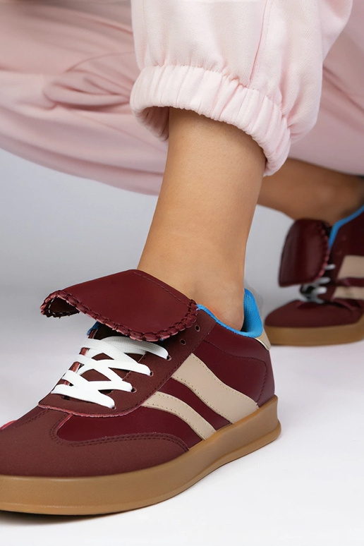 Bordowe sneakersy trampki damskie...