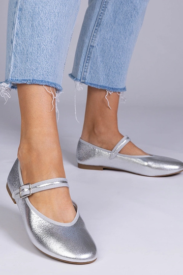 Srebrne balerinki damskie... 2