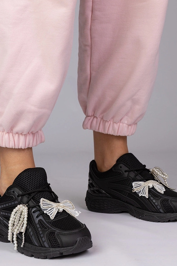 Czarne sneakersy z odpinanymi ozdobami Lekrus