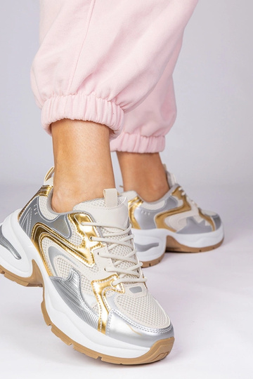 Złote sneakersy sportowe na... 2