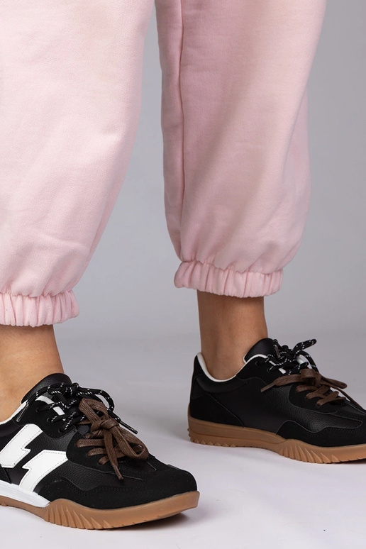 Czarne sneakersy trampki z kolorowymi...