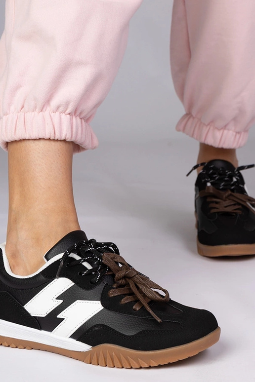 Czarne sneakersy trampki z kolorowymi...