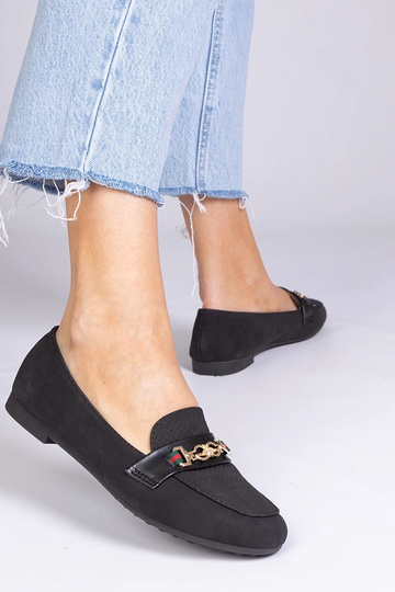 Czarne mokasyny o matowym... 2